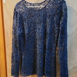 Twenty Navy Lace Blouse